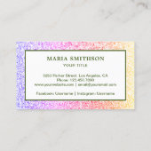 Moderne Faux Rainbow Glitter Tropische Ananas Visitekaartje (Achterkant)