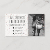 Moderne faux roos Gold confetti fotografie Visitekaartje (Voorkant)