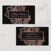Moderne faux roos Gold glitter floral make-up Visitekaartje (Voorkant / Achterkant)