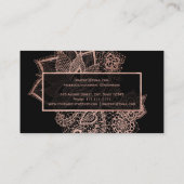 Moderne faux roos Gold glitter floral make-up Visitekaartje (Achterkant)