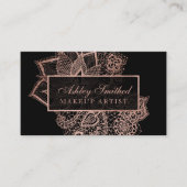 Moderne faux roos Gold glitter floral make-up Visitekaartje (Voorkant)