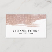 Moderne Faux Roos Gold Glitter Sparkle Bruske Stro Visitekaartje (Voorkant)