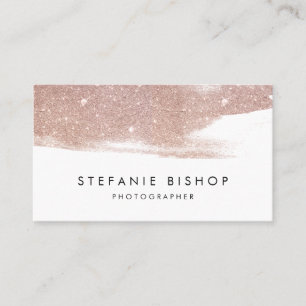 Moderne Faux Roos Gold Glitter Sparkle Bruske Stro Visitekaartje