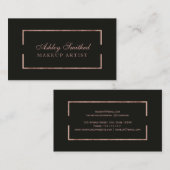 Moderne faux roos Gold lijst grijs, eenvoudige mak Visitekaartje (Voorkant / Achterkant)