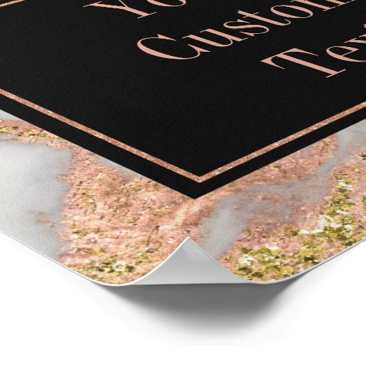 Moderne Faux Roos Gold Marble Swirl - aangepaste t Poster (Hoek)