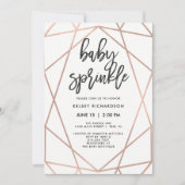 Moderne Faux Roos Goud Geometrisch | Baby-strooi Kaart (Voorkant)