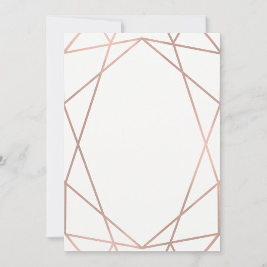 Moderne Faux Roos Goud Geometrisch | Baby-strooi Kaart (Achterkant)