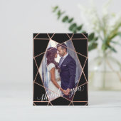 Moderne Faux Roos Goud Geometrische foto Dank u Briefkaart (Staand voorkant)