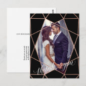 Moderne Faux Roos Goud Geometrische foto Dank u Briefkaart (Voorkant / Achterkant)