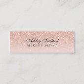 Moderne faux roos goud glitter blush ombre make-up mini visitekaartje (Voorkant)
