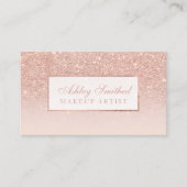 Moderne faux roos goud glitter blush ombre make-up visitekaartje (Voorkant)