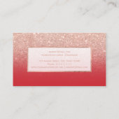 Moderne faux roos goud glitter red ombre make make visitekaartje (Achterkant)