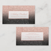 Moderne faux roos goud glitter zwarte chic make-up visitekaartje (Voorkant / Achterkant)