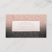 Moderne faux roos goud glitter zwarte chic make-up visitekaartje (Achterkant)