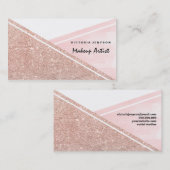 Moderne faux roos gouden roze waterverf Blok Makeu Visitekaartje (Voorkant / Achterkant)