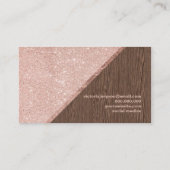 Moderne faux roze glitter brown wood block Makeup Visitekaartje (Achterkant)