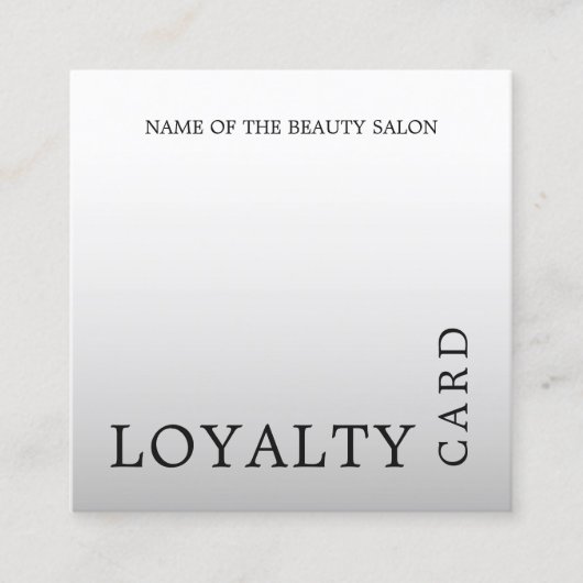 Moderne Faux Silver Beauty Loyalty Kaart (Voorkant)