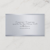 Moderne Faux Silver Elegant gekalligrafeerde Sjabl Visitekaartje (Achterkant)