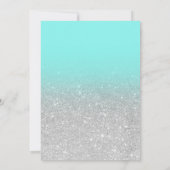 Moderne faux Silver Glitter blauwgroen ombre Sweet Kaart (Achterkant)