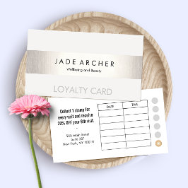 Moderne FAUX Silver Striped Customer Loyalty Kaart