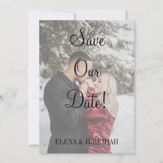 Moderne Faux Vellum foto Save The Date (Voorkant)