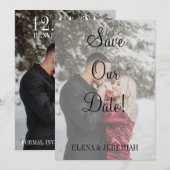 Moderne Faux Vellum foto Save The Date (Voorkant / Achterkant)