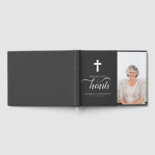 Moderne Faux White Cross Memorial begrafenis Gastenboek (Volledig)