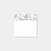 Moderne faux, witte marmer, goudvormig roos post-it® notes (Voorkant)