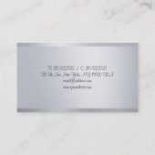 Moderne Faux Zilver Elegante Handgeschreven Script Visitekaartje (Achterkant)