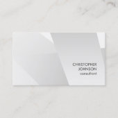Moderne Faux Zilver Geometrisch Patroon Consultant Visitekaartje (Voorkant)