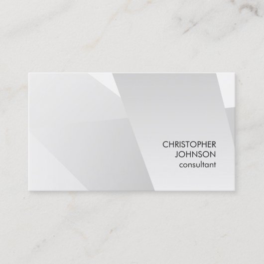 Moderne Faux Zilver Geometrisch Patroon Consultant Visitekaartje (Voorkant)