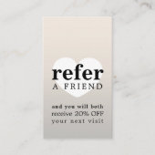 Moderne Faux Zilver Zwart Wit Hart Bold Salon Aanbevelingskaartje (Voorkant)