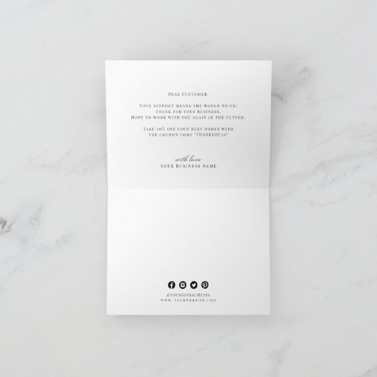 Moderne faux zilveren luxe business bedankt (Binnen)