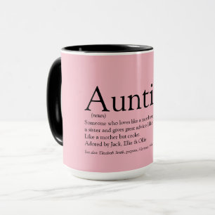 Moderne favoriete tante tante definitie leuk roze mok