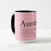 Moderne favoriete tante Tante Definition Fun Pink Mok (Voorkant links)