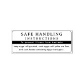 Moderne FDA Eierdoos Veilige Hantering Instructies Rubberstempel (Afrduk)