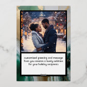 Moderne Feather Christmas Tree Collage Folie Feestdagenkaart (Achterkant)