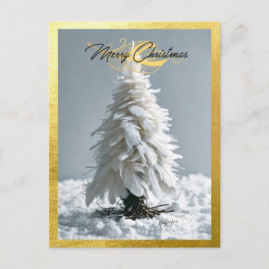 Moderne Feather Christmas Tree Feestdagenkaart (Voorkant)