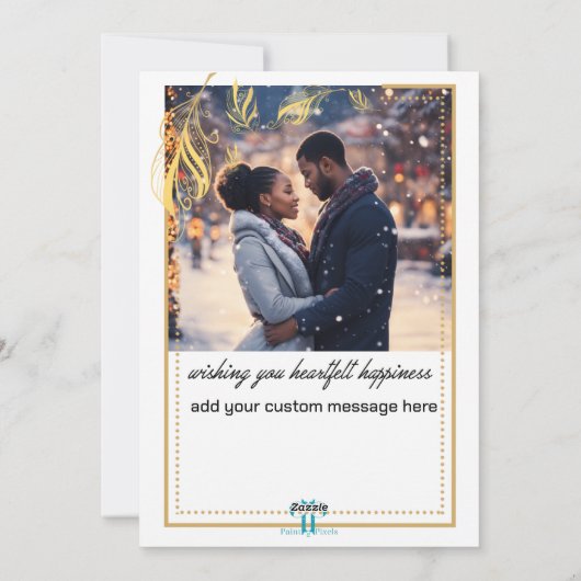 Moderne Feather Christmas Tree Feestdagenkaart (Achterkant)