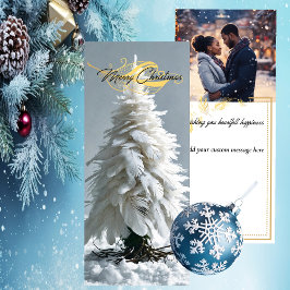 Moderne Feather Christmas Tree | Foto Feestdagenkaart