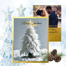 Moderne Feather Christmas Tree | Foto Feestdagenkaart