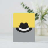 Moderne Fedora Colorblock Nep Canvas Print Briefkaart (Staand voorkant)