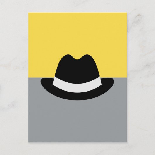 Moderne Fedora Colorblock Nep Canvas Print Briefkaart (Voorkant)
