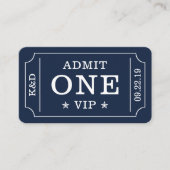 Moderne feest toegangskaart - Marineblauw en Wit Informatiekaartje (Voorkant)