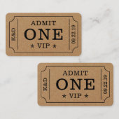 Moderne feest toegangskaart - Rustiek kraft Informatiekaartje (Voorkant / Achterkant)