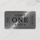Moderne feest toegangskaart - Zilver Informatiekaartje (Achterkant)