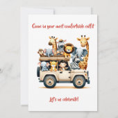 Moderne Feestbeesten Jungle Safari Kaart (Achterkant)