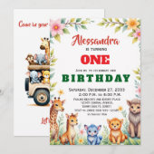 Moderne Feestbeesten Jungle Safari Kaart (Voorkant / Achterkant)