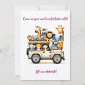 Moderne feestbeesten Jungle Safari Kaart (Achterkant)