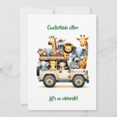 Moderne feestbeesten Jungle Safari Kaart (Achterkant)